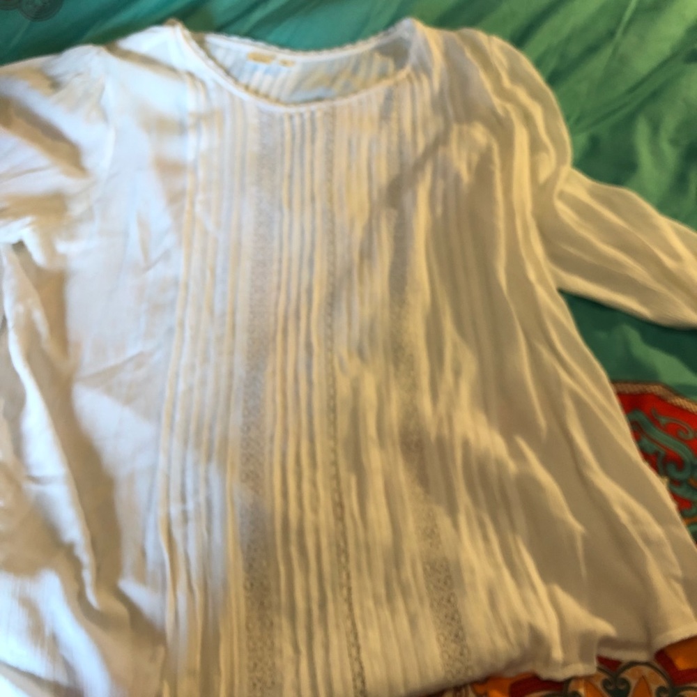 Gauzy Pleated Front Top